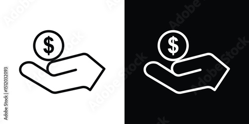 loan icon. Simple element illustration. outline and flat symbol design