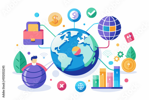 percentage symbols represent credit score growth, mortgage rates, and fintech solutions. Ideal for topics related to personal finance, debt management, home loans, and financial technology.