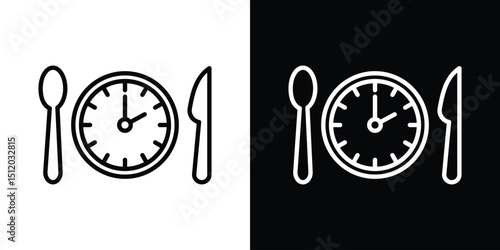 Lunch time icon. Simple element illustration. outline and flat symbol design
