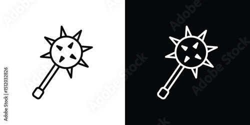 Mace icon. Simple element illustration. outline and flat symbol design
