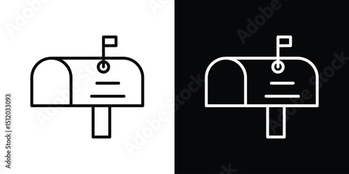 Mailbox icon. Simple element illustration. outline and flat symbol design