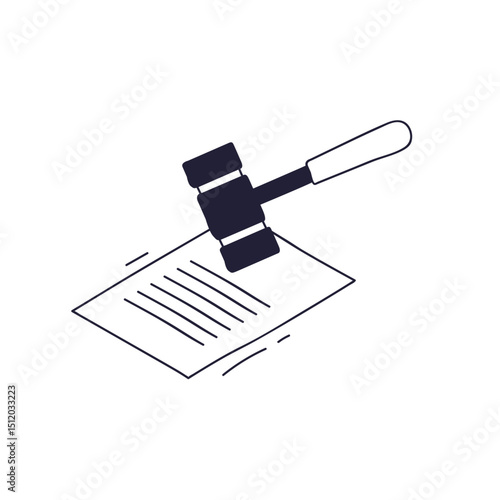 A gavel striking a document symbolizes legal authority and decision-making.
