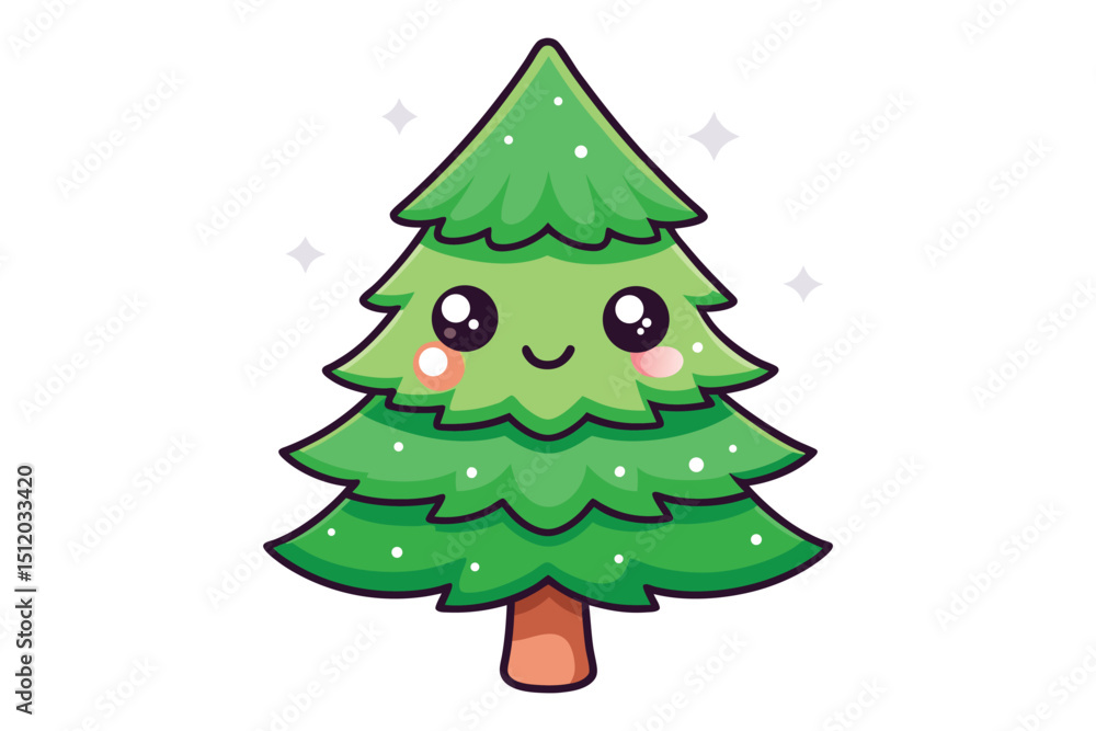 cute Christmas tree illustration Vector cute Christmas tree illustration Vector