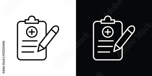 Medical history icon. Simple element illustration. outline and flat symbol design
