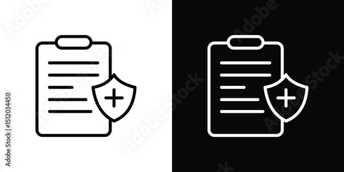 Medical insurance icon. Simple element illustration. outline and flat symbol design