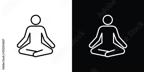 Meditation icon. Simple element illustration. outline and flat symbol design