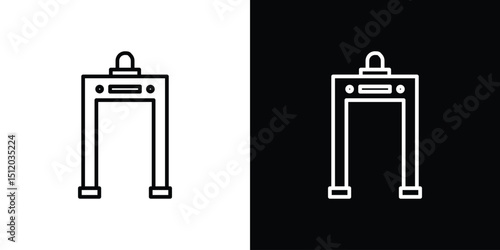 Metal detector icon. Simple element illustration. outline and flat symbol design