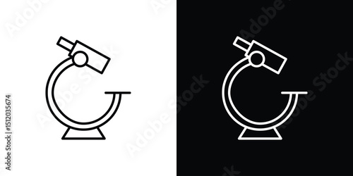 Microscope icon. Simple element illustration. outline and flat symbol design