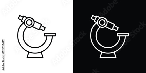 Microscope icon. Simple element illustration. outline and flat symbol design