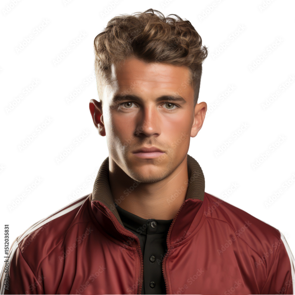 Obraz premium Professional Male Portrait: Serious Expression, Casual Attire