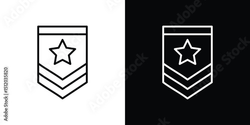Military rank badge icon. Simple element illustration. outline and flat symbol design