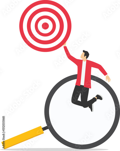 Business motivation. Finance target. Solution searching. Goals and objectives, business grow, business plan, goal setting concept. stock illustration

