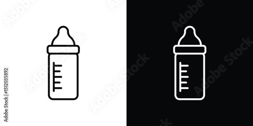 Milk bottle icon. Simple element illustration. outline and flat symbol design