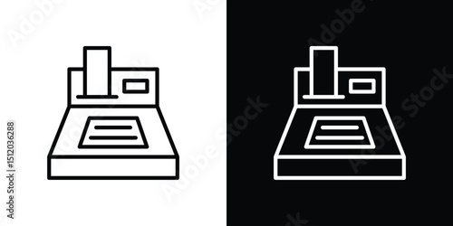Money counting machine icon. Simple element illustration. outline and flat symbol design