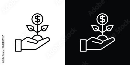 Money tree icon. Simple element illustration. outline and flat symbol design