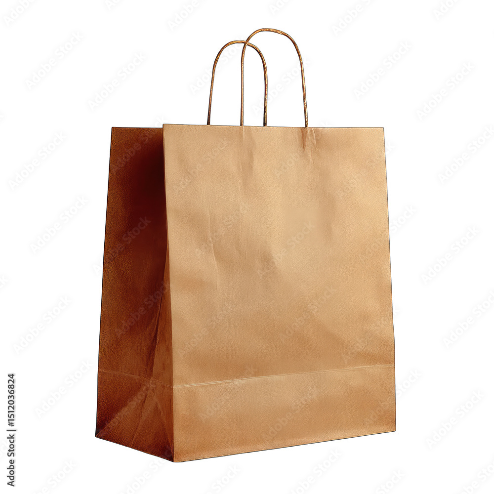 Beige paper shopping bag with handles Beige paper shopping bag with handles