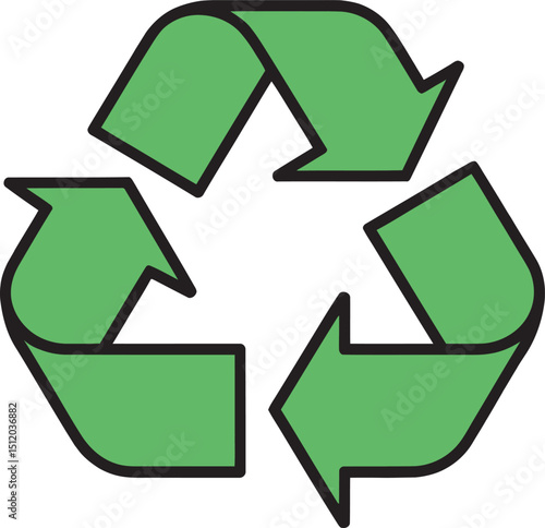 recycle symbol on white background