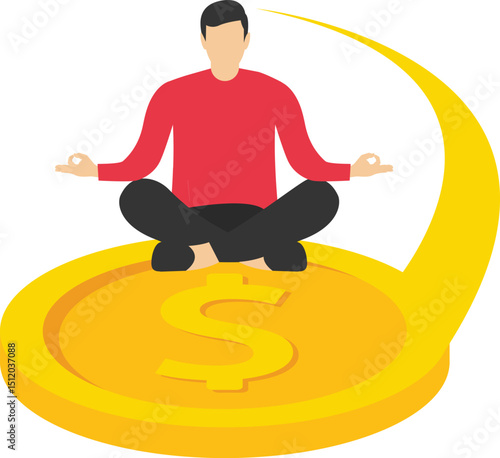 Focus on the goal. Meditation for releasing distraction for business stock illustration

