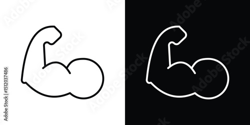 Muscle icon. Simple element illustration. outline and flat symbol design