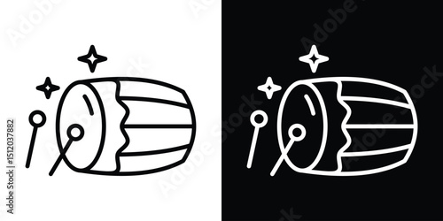 Muslim drum icon. Simple element illustration. outline and flat symbol design