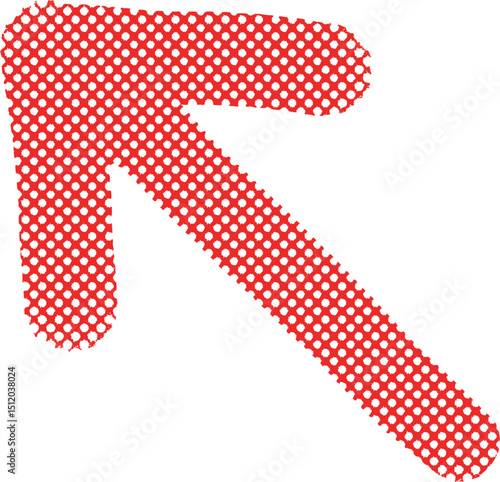 赤いドット柄の斜め左上向き矢印のアイコン Adobe Illustrator Artwork