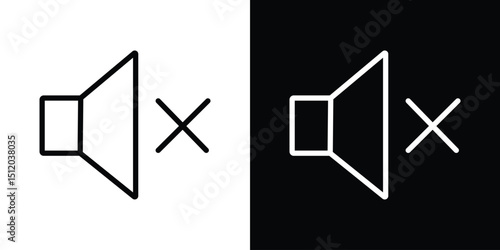 Mute sound icon. Simple element illustration. outline and flat symbol design