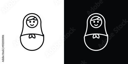 Nesting dolls icon. Simple element illustration. outline and flat symbol design