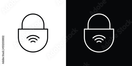 Nfc lock icon. Simple element illustration. outline and flat symbol design