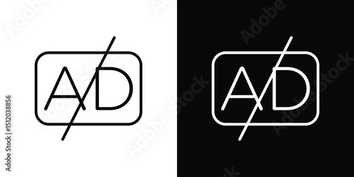 No audio description icon. Simple element illustration. outline and flat symbol design