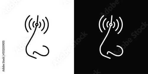 Nose pain icon. Simple element illustration. outline and flat symbol design