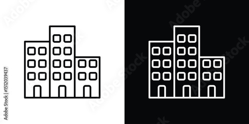 Office buildings icon. Simple element illustration. outline and flat symbol design