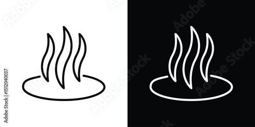 Onsen icon. Simple element illustration. outline and flat symbol design