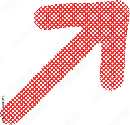 赤いドット柄の斜め右上向き矢印のアイコン Adobe Illustrator Artwork