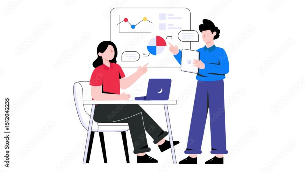 Business Discussion 2D Flat Animation. Business Discussion 2D Flat Animation.