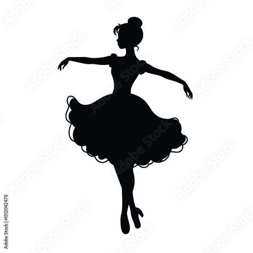 Silhouette of a ballerina dancing gracefully in a vibrant backdrop  