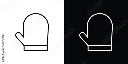 Oven mitt icon. Simple element illustration. outline and flat symbol design