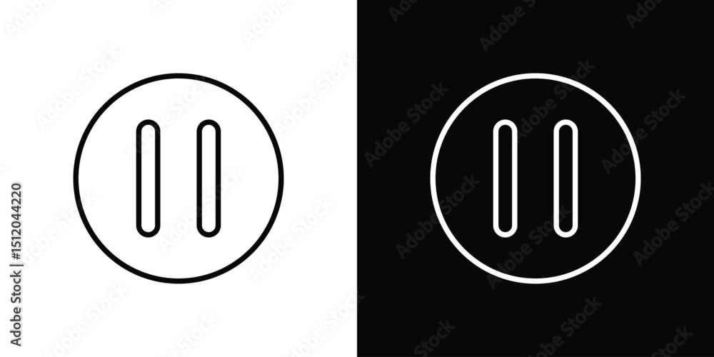 Pause button icon. Simple element illustration. outline and flat symbol design Pause button icon. Simple element illustration. outline and flat symbol design