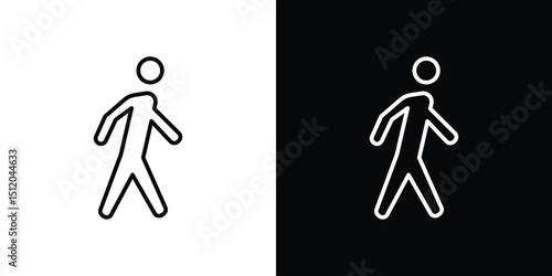 Pedestrian icon. Simple element illustration. outline and flat symbol design