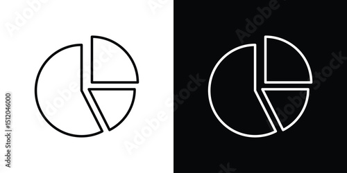 Pie chart icon. Simple element illustration. outline and flat symbol design