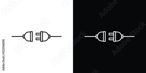 Plug connection icon. Simple element illustration. outline and flat symbol design