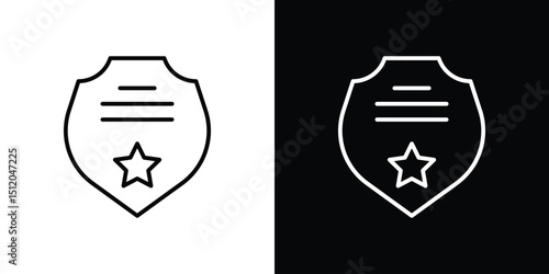 Police badge icon. Simple element illustration. outline and flat symbol design