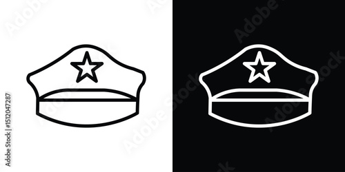 Police cap icon. Simple element illustration. outline and flat symbol design