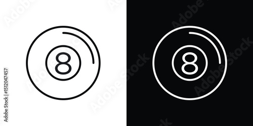 Pool 8 ball icon. Simple element illustration. outline and flat symbol design