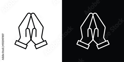 Pray icon. Simple element illustration. outline and flat symbol design