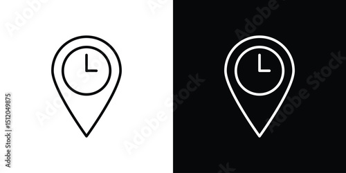Real time location icon. Simple element illustration. outline and flat symbol design