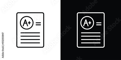 Report card icon. Simple element illustration. outline and flat symbol design