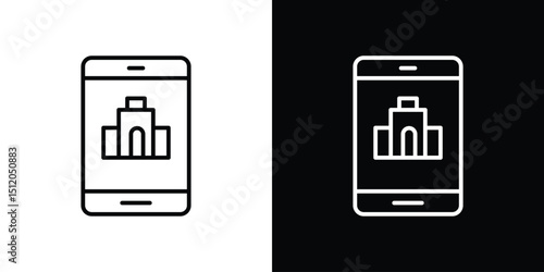 Reservation smartphone icon. Simple element illustration. outline and flat symbol design