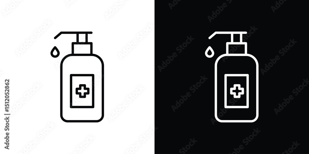 Sanitizer icon. Simple element illustration. outline and flat symbol design Sanitizer icon. Simple element illustration. outline and flat symbol design
