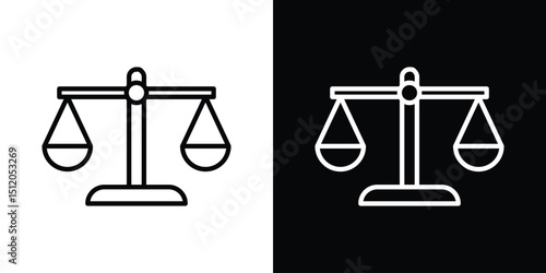 Scales icon. Simple element illustration. outline and flat symbol design