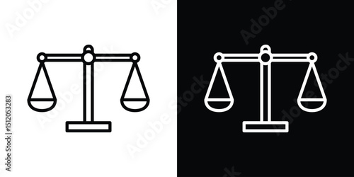 Scales of justice icon. Simple element illustration. outline and flat symbol design